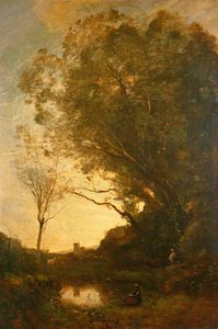 Kvällen av Jean-Baptiste-Camille Corot